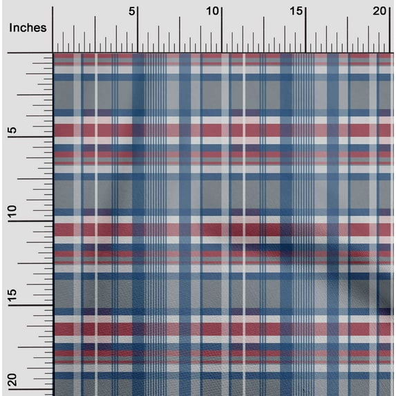 oneOone Viscose Chiffon Fabric Madras Check Print Fabric BTY 42 Inch Wide