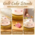 thumbnail image 4 of Juego de soporte de metal redondo para tartas de 14 pulgadas, soporte de postre, con corte de tartas, espátula, cupcakes, pastelería, expositor de caramelos, expositor de mesa para bodas, 4 of 7
