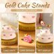 thumbnail image 4 of Juego de soporte de metal redondo para tartas de 14 pulgadas, soporte de postre, con corte de tartas, espátula, cupcakes, pastelería, expositor de caramelos, expositor de mesa para bodas, 4 of 7