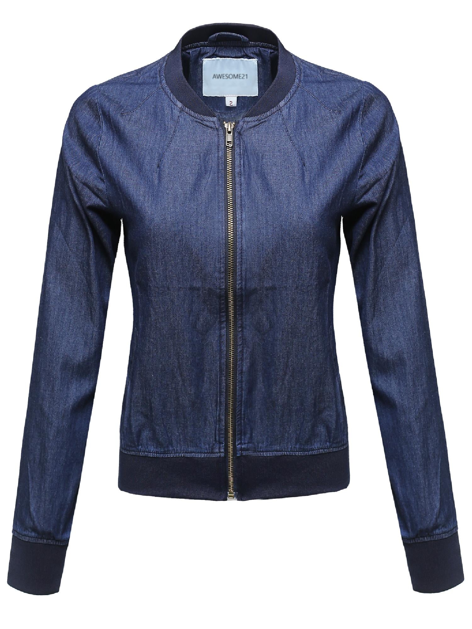 jean bomber jacket womens