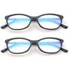 2 Pairs - Blue Ray Blocking Lens Light Weight Cateye Frame Acetate Spring Temple Computer Reading Glasses for Women, Reading Glasses +1.00 With Hard Case