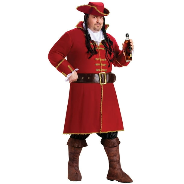 Adult Pirate Captain Costume Hook Morgan Black Heart Buccaneer Movie Mens 