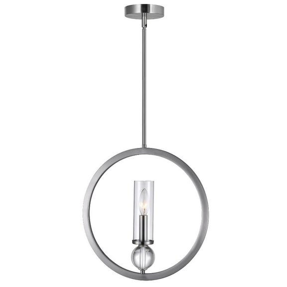 CWI Lighting Elton 1 Light Transitional Metal Pendant in Satin Nickel