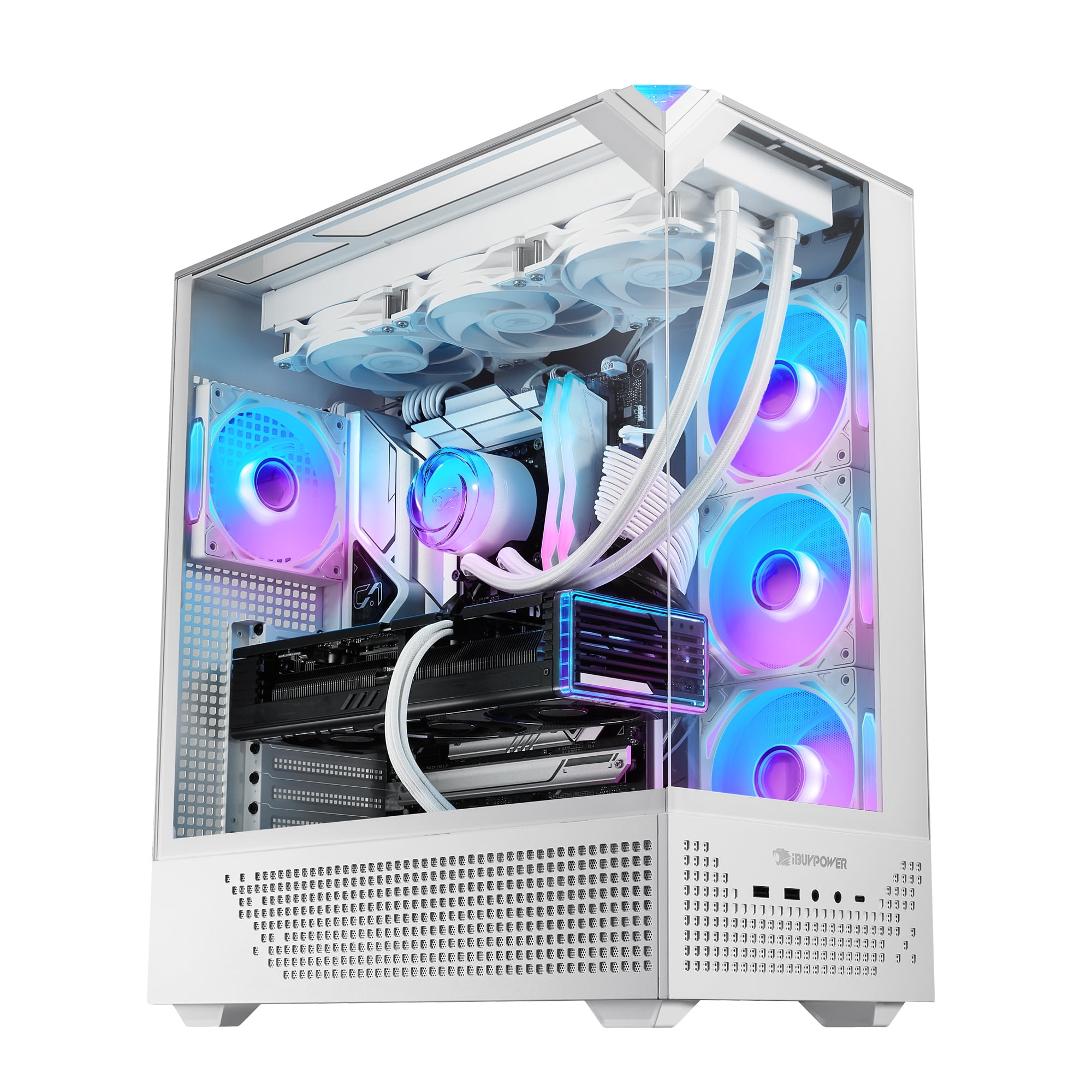 iBUYPOWER Element Pro White Gaming PC Desktop Computer Intel Core Ultra 7 265KF CPU, NVIDIA GeForce RTX 5070Ti 16GB GPU, 32GB DDR5 RGB RAM 1TB NVMe SSD Windows 11 Home White EPWI7N57T01