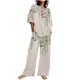 thumbnail image 2 of ICHUANYI Clearance Women's Summer Suit Fashion Short Printing Color Trousers Casual Two-Piece Suit(Green, L) ICHUANYI WER2023081402557, 2 of 5