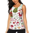 thumbnail image 1 of Balery Snowflakes Santa Claus Camiseta sin mangas estampada ligera para mujer, tops de entrenamiento sin mangas, camisetas de yoga transpirables de secado rápido.-X-Large, 1 of 7
