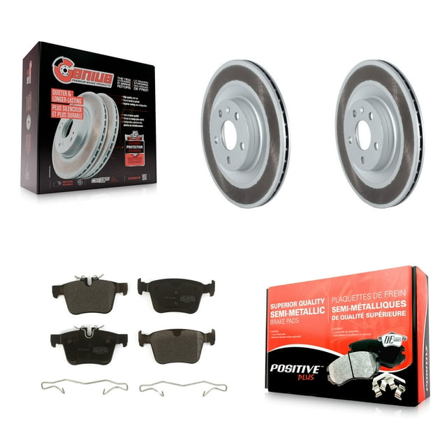 Transit Auto Rear Coated Disc Brake Rotors and Semi-Metallic Pads Kit for Car Volvo XC60 XC90 S60 V90 Cross Country S90 V60 KGF-102517