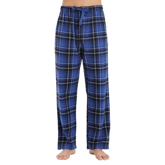 Kolipajam Men's 100% Cotton Flannel Pajama Pants Yarn Dyed Plaid with Pockets Loungewear Pants L