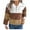 Coffee, variant on gbyLJF Half-button Knitted Top for Women Lightweight V-neck Hollowed-out Sweater Multicolored Casual Long Sleeve Pullover Top