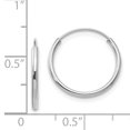 thumbnail image 3 of 14k White Gold Endless Hoop Earrings Round, 3 of 7