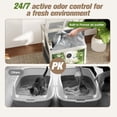thumbnail image 6 of Modern  Litter Box Enclosure with Openable Top, Removable Litter Bag,   Purifier, 2-Tier Hidden Kitten Toilet Box Furniture for Indoor Outdoor Kittens, Fresh ,  Playpen, Gray, 6 of 8