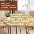 thumbnail image 3 of Yellow Palm Tree Summer Round Tablecloth 36-44 Inch Round Fitted Table Cloth with Elastic Edge, Beach Tropical Botanical Coastal Waterproof Table Cover Protector for Outdoor Picnic Party Dining, 3 of 9