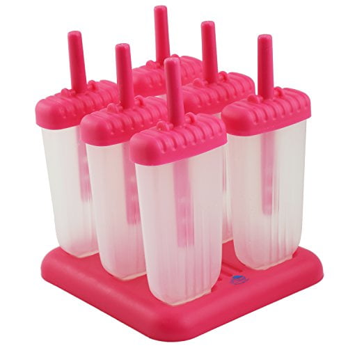 Popsicle Ice Mold Maker Set 6 Pcs Bpa Free Pink Ice Pop Mold Holders