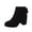 Black Boots, variant on Juebong Women Retro Ankle Boots Suede Chunky Block Heels Bow Strap Side Zipper Round Toe Western Booties Comfort Casual Slip Black,36