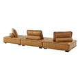 thumbnail image 3 of Modway Saunter 3-Piece Modern Tufted Faux Leather Sectional Sofa in Tan, 3 of 7