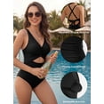 thumbnail image 4 of MOYIKO One Piece Swimsuits for Women Tummy Control High Waisted Bathing Suit Sexy V Neck Wrap Tie Back 1 Piece Swimsuit, 4 of 7