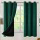 thumbnail image 1 of Cortinas opacas 100 % con aislamiento térmico para dormitorio con forro negro, doble capa, oscurecimiento completo de la habitación, cortina con ojales que reducen el ruido, 2 paneles, 1 of 8