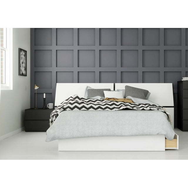Nexera Context 3 Piece Bedroom Set, Black and White