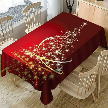 

Merry Christmas Rectangular Tablecloths Oxford Cloth Table Cloth Snowman Snowflake Santa Claus Dinning Table Cover for Party
