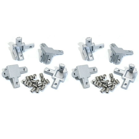 

DTRALD 8Pc 2020 Series 3 Way End Corner Bracket Connector for European Standard 6mm T Slot 20 x 20mm Aluminum Extrusion