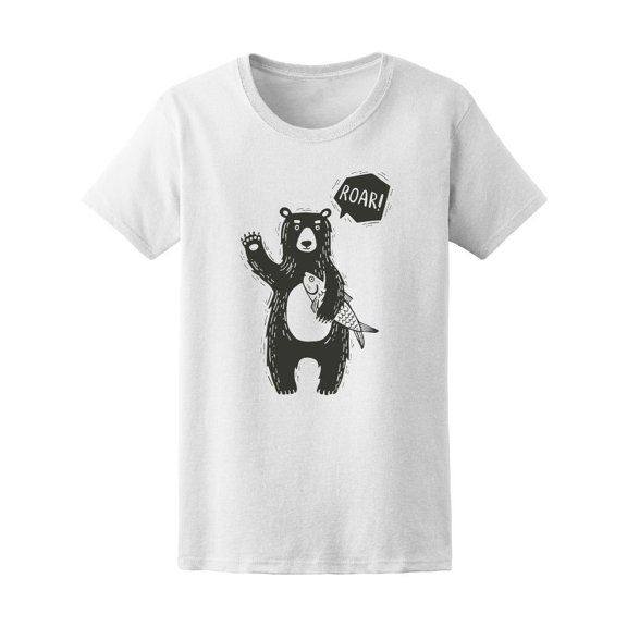 Funny Bear With Fish Tee Men's -Image by Shutterstock