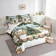 thumbnail image 3 of Manfei Dreamy Christmas Festival Bedding Comforter Set 7 Pieces for Kids, Glitter Xmas Tree Full Bedding Set, Fairy Tale Cabin Reversible Fitted Sheet Flat Sheet, Luxury Bedroom Decor, 3 of 7