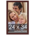 thumbnail image 2 of 24x34 Classic Modern Brown Picture Frame - UV Acrylic, Foam Board Backing, Hanging Hardware, 2 of 8