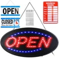 thumbnail image 1 of LED Open Signs for Business  1.23lbs Business Neon Open Sign Advertisement Board with Steady Flashing Modes Business Hours and Open Closed Sign  18.7x9.45in, 1 of 9