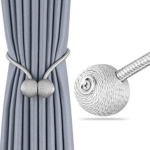 Magnetic Curtain Tiebacks Clips - Window Tie Backs Holders for Home Office  Decorative Rope Holdbacks Classic Tiebacks Design, Grey 1 Pair : :  Home