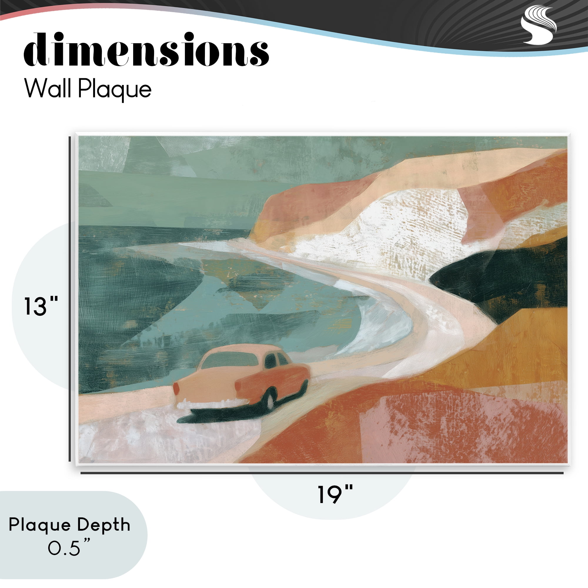 Stupell Industries Classic Car on Coastal Highway Wall Plaque Art, design by Chromatic Storm Studio