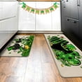thumbnail image 6 of St. Patrick''s Day Cartoon Mouse Kitchen Rugs Set of 2, Shamrock Clover Top Hat Polka Dots Stripes Kitchen Mats Decor, Gold Irish Holiday Floor Door Mat Home Decorations -17x29 and 17x47 Inch, 6 of 6