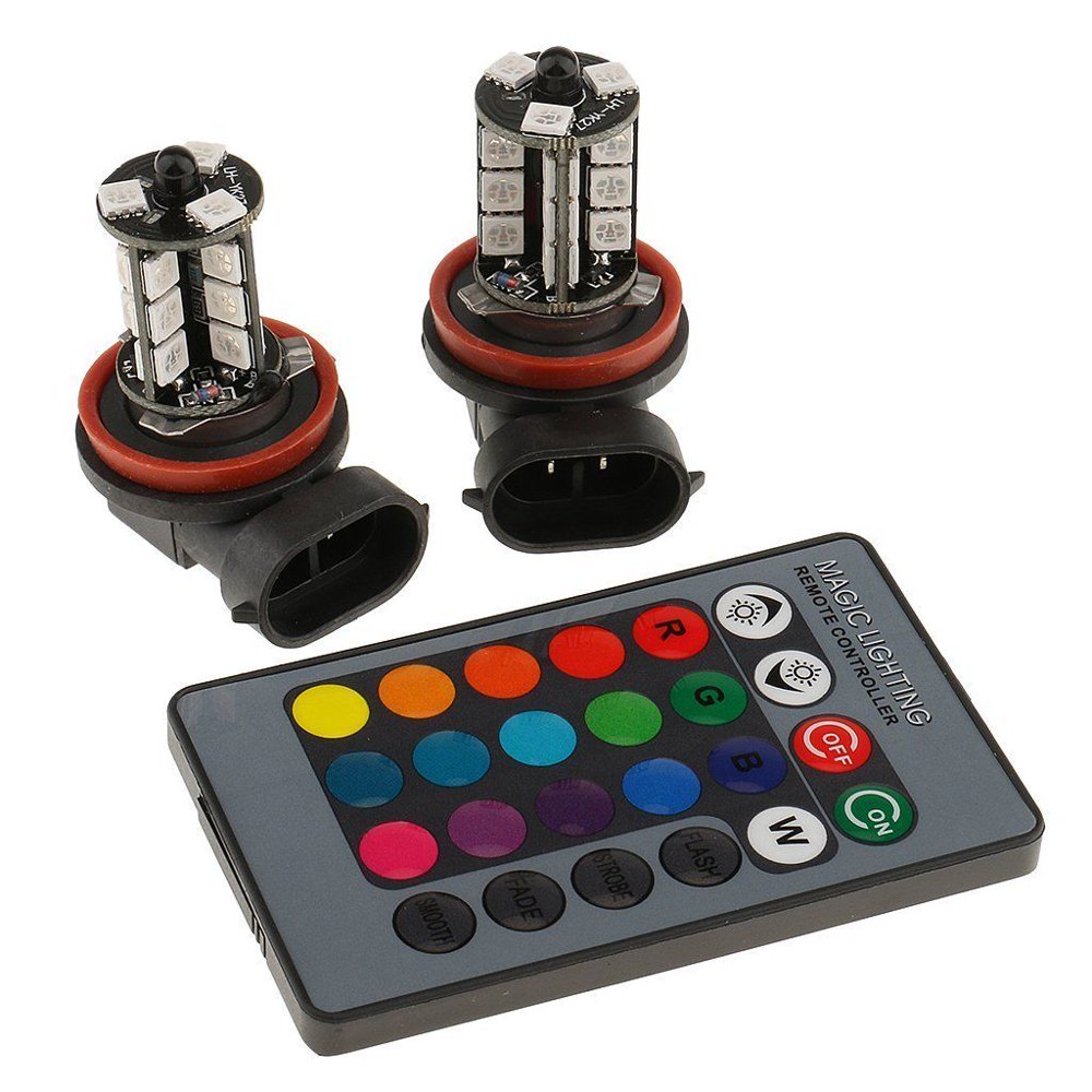 2pack RGB H8/H11 Fog Light Bulbs MultiColor RGB LED Fog Lights