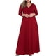 thumbnail image 1 of Vestido de fiesta de manga larga con degradado sólido y escote en V sexy para mujer de talla grande Fridja  NMB3703, 1 of 9