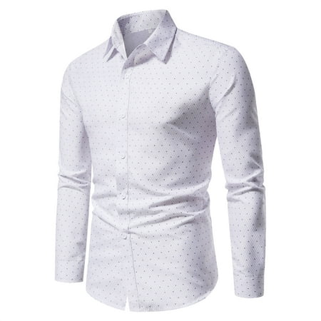 RXIRUCGD Long Sleeve Shirts For Men Men's Printed No Iron Loose Button ...