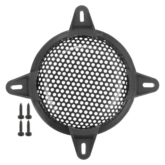 Unique Bargains 5" Car Speaker Grills Cover Mesh Round 5 Inch Audio Subwoofer Protector with Screws and Clips Iron Black