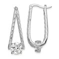 thumbnail image 2 of Sterling Silver Rhodium-plated Cubic Zirconia Hoop Earrings, 2 of 3