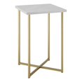 thumbnail image 1 of Pemberly Row 16" Transitional Metal Side Table with Faux Marble Top in Gold, 1 of 5