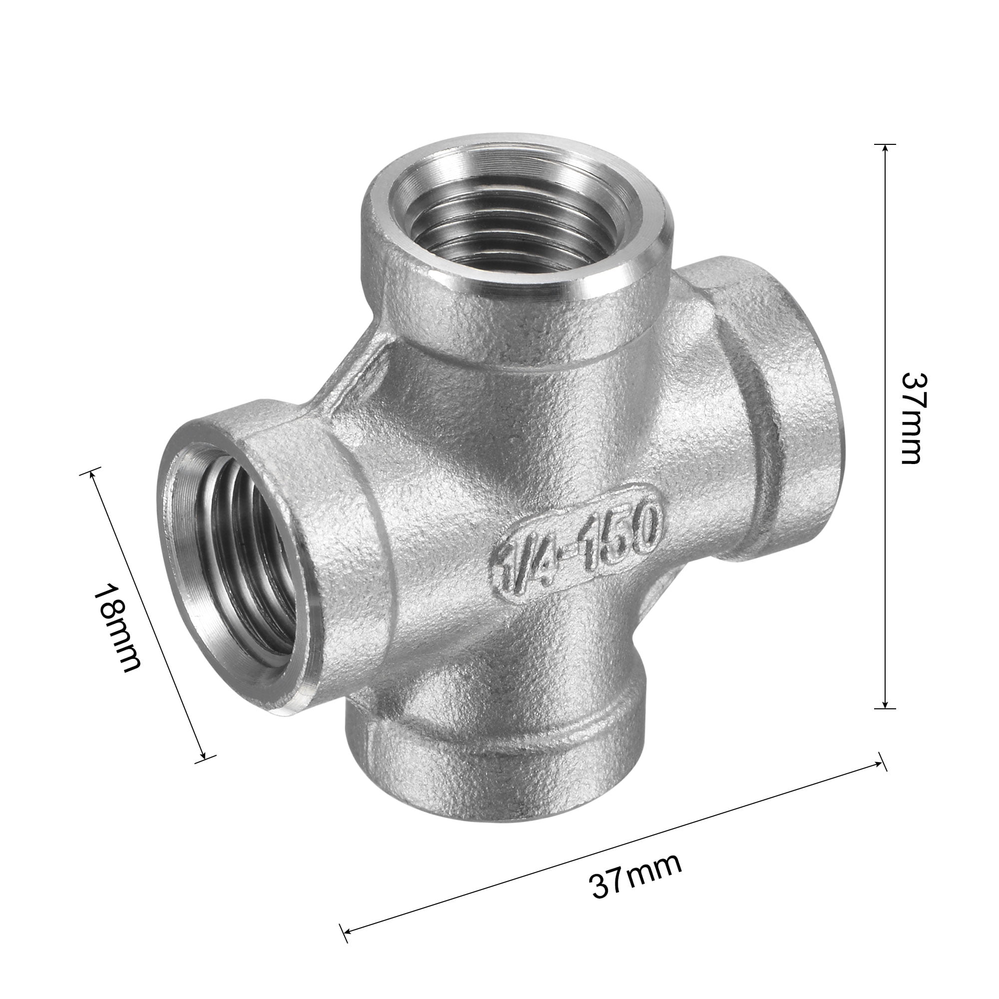 Unique Bargains 304 Pipe Fitting Cross NPT Female Hose Adapter 1/4 NPT
