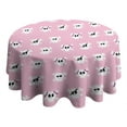 thumbnail image 4 of Pink Halloween Skulls Round Tablecloth 60"x60",Wrinkle Wipeable Table Cloth for Kitchen Dining Room Picnic Patio Party, 4 of 6