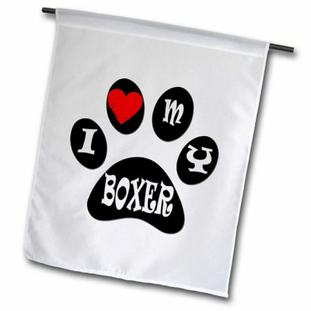 3dRose I Love My Boxer. Cool Saying. Puppy. Dog. Pet. Best Friend Polyester 1'6'' x 1' Garden