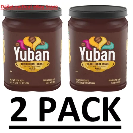 2 PACK Yuban 43.1 oz Traditional Roast Medium Roast Ground Coffee [Total 86 oz]