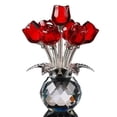thumbnail image 1 of Ramo de Rosas Rojas con Jarrón Redondo, Figuras, Regalos para Mujer, Adorno de Ramo de Cristal, Regalos Románticos, Centro de Mesa., 1 of 5