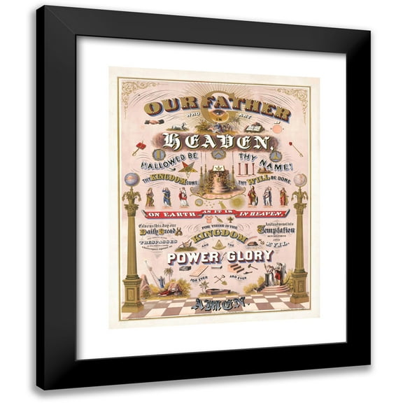 M.C. Lilley & Co. 12x14 Black Modern Framed Museum Art Print Titled - Our Father Who Art in Heaven (1875)