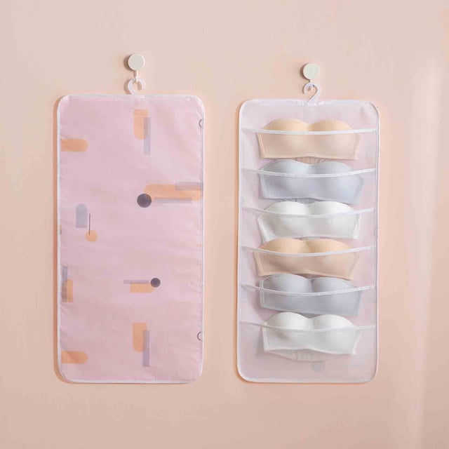 Non-woven Storage Bag Washable Wardrobe Multi-pocket Bra Hanging Bag Door Rear Socks Storage Bag
