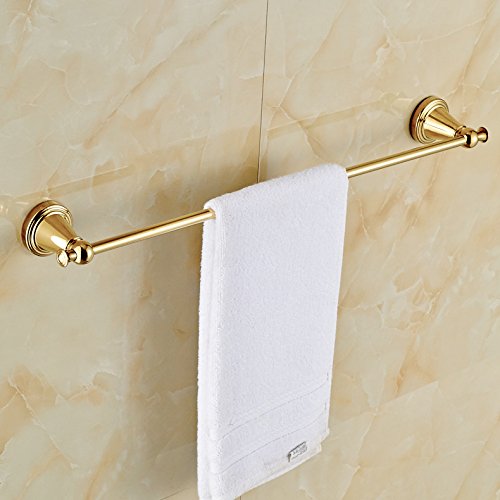 Luxury Gold Polished Bathroom Single Towel Bar Wall Mount Towel Rack