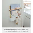 thumbnail image 3 of Yamazaki Home Magnetic Storage Pocket, White, Steel + Wood, Magnetic, No Assembly, 3 of 7