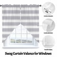 thumbnail image 3 of Swag Curtain Valances Grey Stripes Swag Valances for Kitchen Windows Simple Striped Short Topper Curtains Valance Tier Pair for Kitchen Bedroom Living Room Bathroom 28"x36", 3 of 8