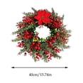 thumbnail image 3 of BUTASY Christmas Wreath Christmas Rattan Wreath Decoration Artificial Poinsettia Pines Branches And Berries Door Hanging Wall Decoration Holiday Decorative Wreath, 3 of 6
