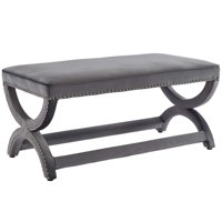 Modway Expound Velvet Upholstered Nailhead Trim Bench, Multiple Colors