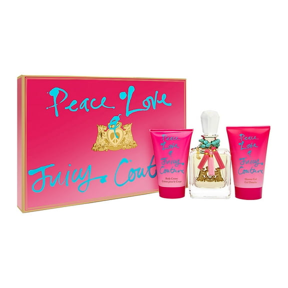 Peace Love & Juicy Couture by Juicy Couture for Women 3 Piece Set Includes: 3.4 oz Eau de Parfum Spray   4.2 oz Body Creme   4.2 oz Shower Gel